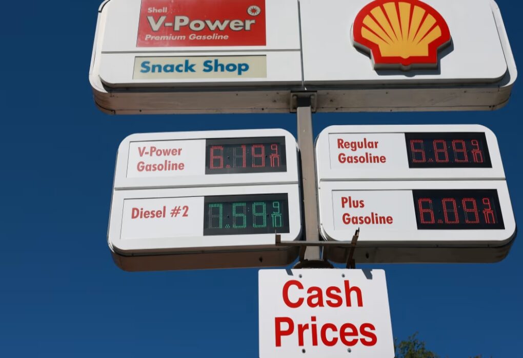 Gas station price board