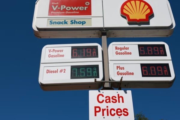 Gas station price board
