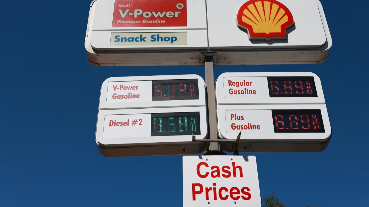 Gas station price board