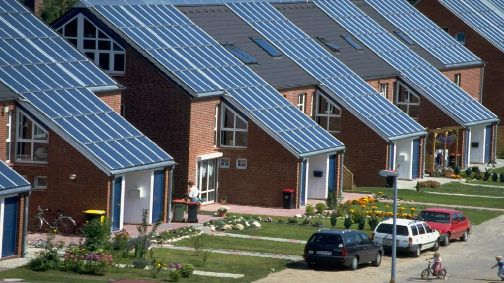Solar panels on houses