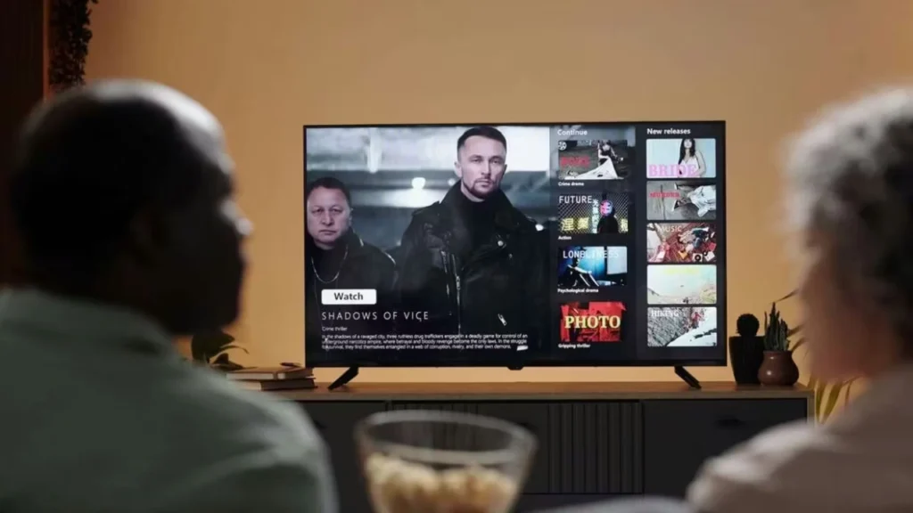 People enjoying streaming content together in living room