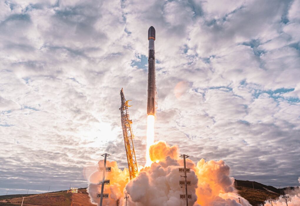 SpaceX Falcon 9 rocket launching Foxconn satellites into low-Earth orbit